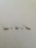 Verbinder; fr 2 mm; Baumwollkordel; und Lederriemen; Silberfarben; 2 Paar; Verschluss; sen