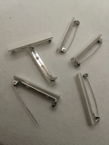 Broschennadel; selbstklebend; silberfarbig; 40mm; 5 Stck