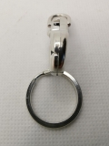 Taschenkarabiner; drehbar; Spaltring; silberfarbig