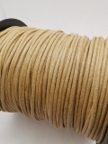 Baumwollkordel; gewachst; 2 mm Durchmesser; beige; laufender Meter