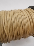 Baumwollkordel; gewachst; 2 mm Durchmesser; beige; laufender Meter