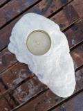 Speckstein mit Teelichtbohrung; aus Brasilien; wei; 0,75 kg