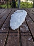 Speckstein mit Teelichtbohrung; aus Brasilien; wei; 0,75 kg