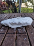 Speckstein mit Teelichtbohrung; aus Brasilien; wei; 0,75 kg