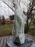 Speckstein; Einzelstck; aus Indien; Zitronengrn; 14.650 kg; mit Mineralieneinschluss