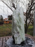 Speckstein; Einzelstck; aus Indien; Zitronengrn; 14.650 kg; mit Mineralieneinschluss