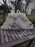 Alabaster, Scheibe, Transparent mit Maserungen, 11.830 kg