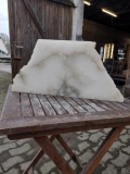 Alabaster, Scheibe, Transparent mit Maserungen, 11.830 kg