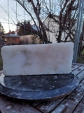 Alabaster, Scheibe, Transparent wei, 3.840 kg