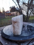 Alabaster, Scheibe, Transparent wei, 3.840 kg