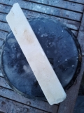 Alabaster, Scheibe, Transparent wei, 3.840 kg