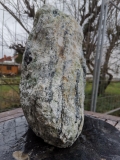 Speckstein; Einzelstck; aus Indien; schwarz-trkis; 13.000 kg