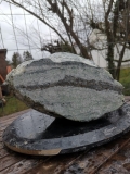 Speckstein; Einzelstck; aus Indien; schwarz-trkis; 13.000 kg