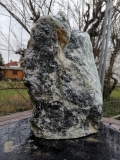 Speckstein; Einzelstck; aus Indien; schwarz-trkis; mit gelb-braun; 10.770 kg