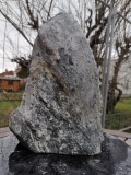 Speckstein; Einzelstck; aus Indien; schwarz-trkis; dunkel; 6.890 kg