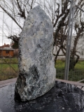 Speckstein; Einzelstck; aus Indien; schwarz-trkis; dunkel; 6.890 kg