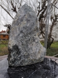 Speckstein; Einzelstck; aus Indien; schwarz-trkis; dunkel; 6.890 kg