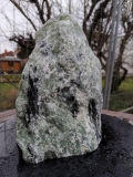 Speckstein; Einzelstck; aus Indien; schwarz-trkis; 8.550 kg